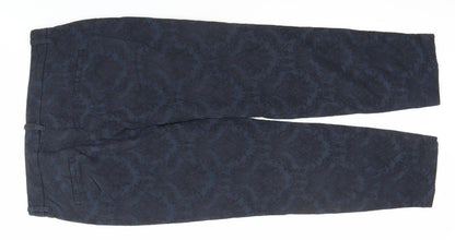 Womens UK Size L Zara Slim Fit Chino Blue Trousers
