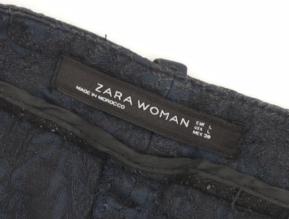 Womens UK Size L Zara Slim Fit Chino Blue Trousers