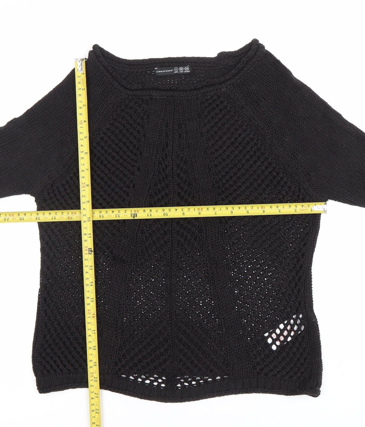 Womens UK Size 8 Atmosphere Black Pullover Jumper