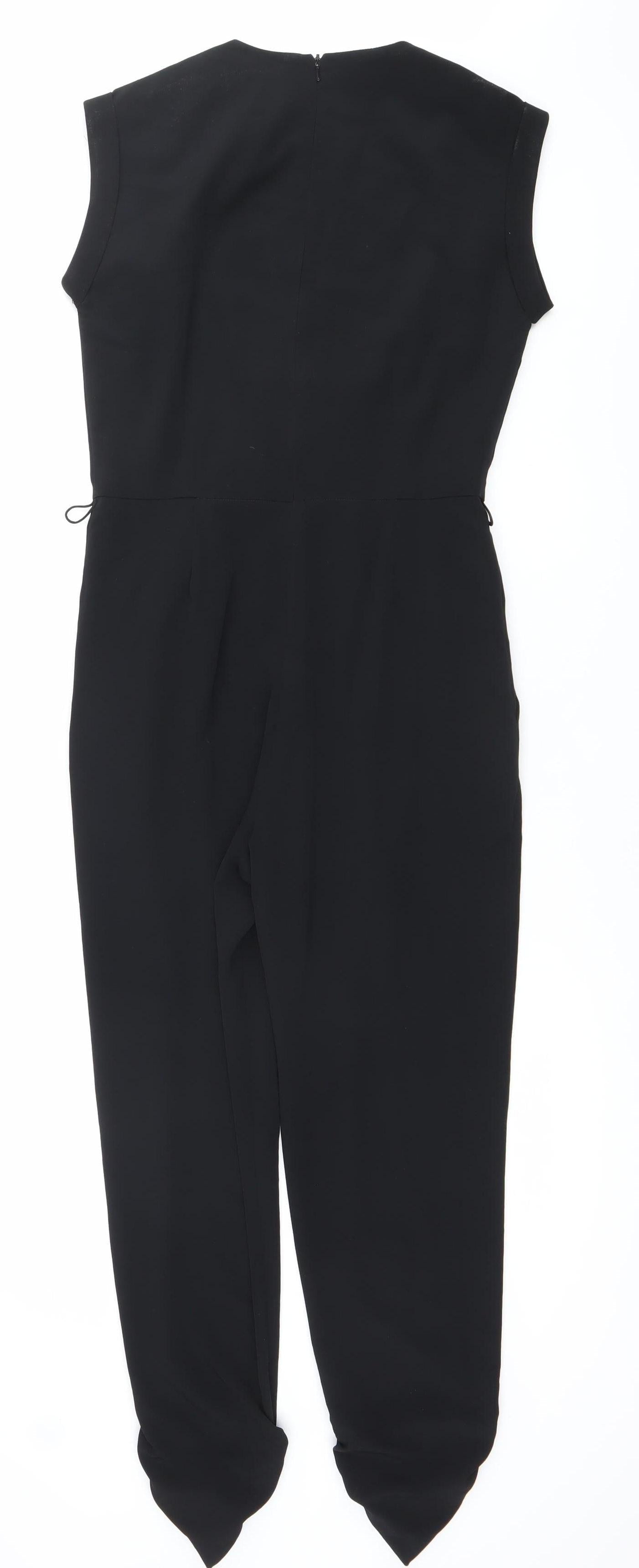 River Island Women’s Black Sleeveless Jumpsuit Size 8 Party Straight Leg