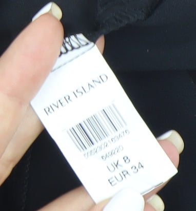 River Island Women’s Black Sleeveless Jumpsuit Size 8 Party Straight Leg