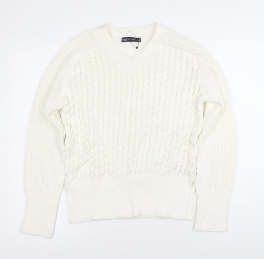 Womens UK Size S Marks and Spencer Ivory Pullover Jumper