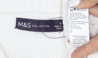 Womens UK Size S Marks and Spencer Ivory Pullover Jumper