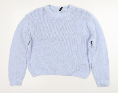 Womens UK Size S Divided Blue Pullover Jumper