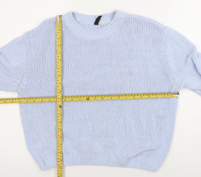 Womens UK Size S Divided Blue Pullover Jumper