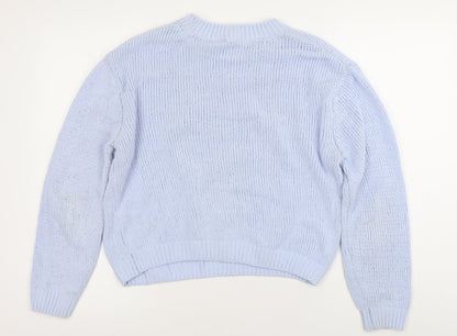 Womens UK Size S Divided Blue Pullover Jumper