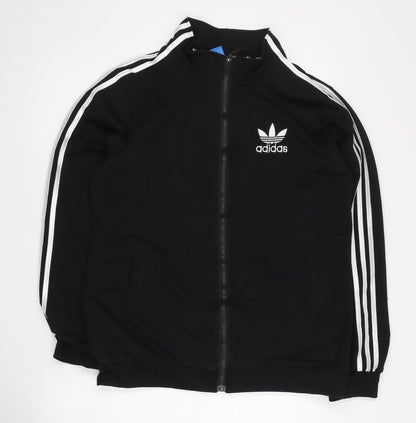 Adidas Men's Black M Track Jacket 100% Cotton Full Zip Long Sleeve