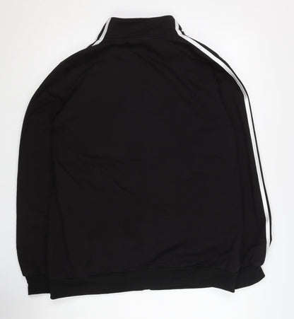 Adidas Men's Black M Track Jacket 100% Cotton Full Zip Long Sleeve
