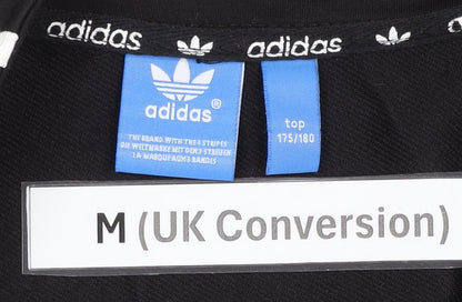 Adidas Men's Black M Track Jacket 100% Cotton Full Zip Long Sleeve