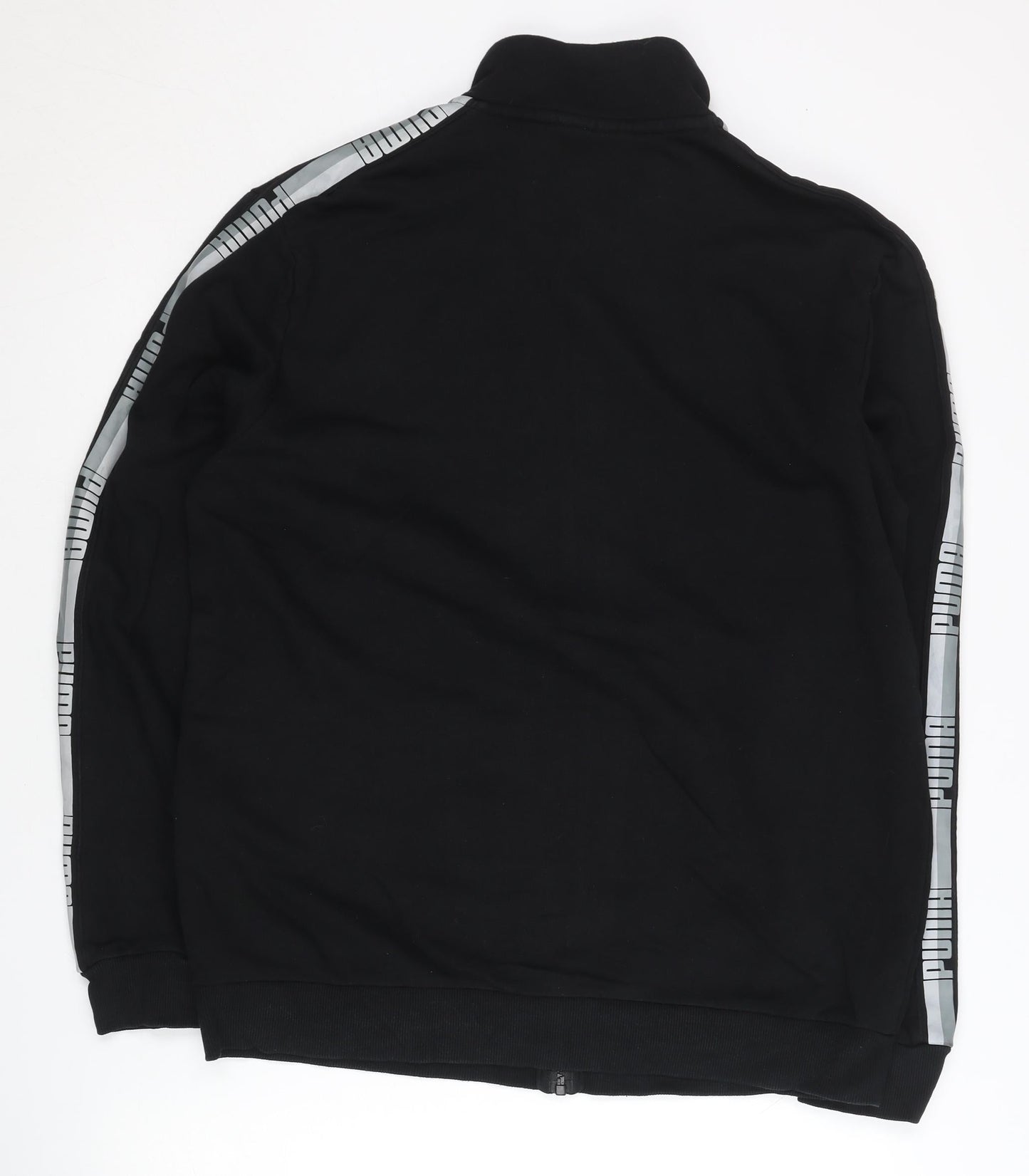 Puma Men’s Black Track Jacket L Full Zip Sportswear Cotton Blend