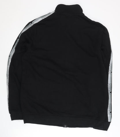Puma Men’s Black Track Jacket L Full Zip Sportswear Cotton Blend