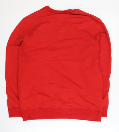 Champion Women’s Red Cotton Pullover Sweatshirt L Logo Sportswear