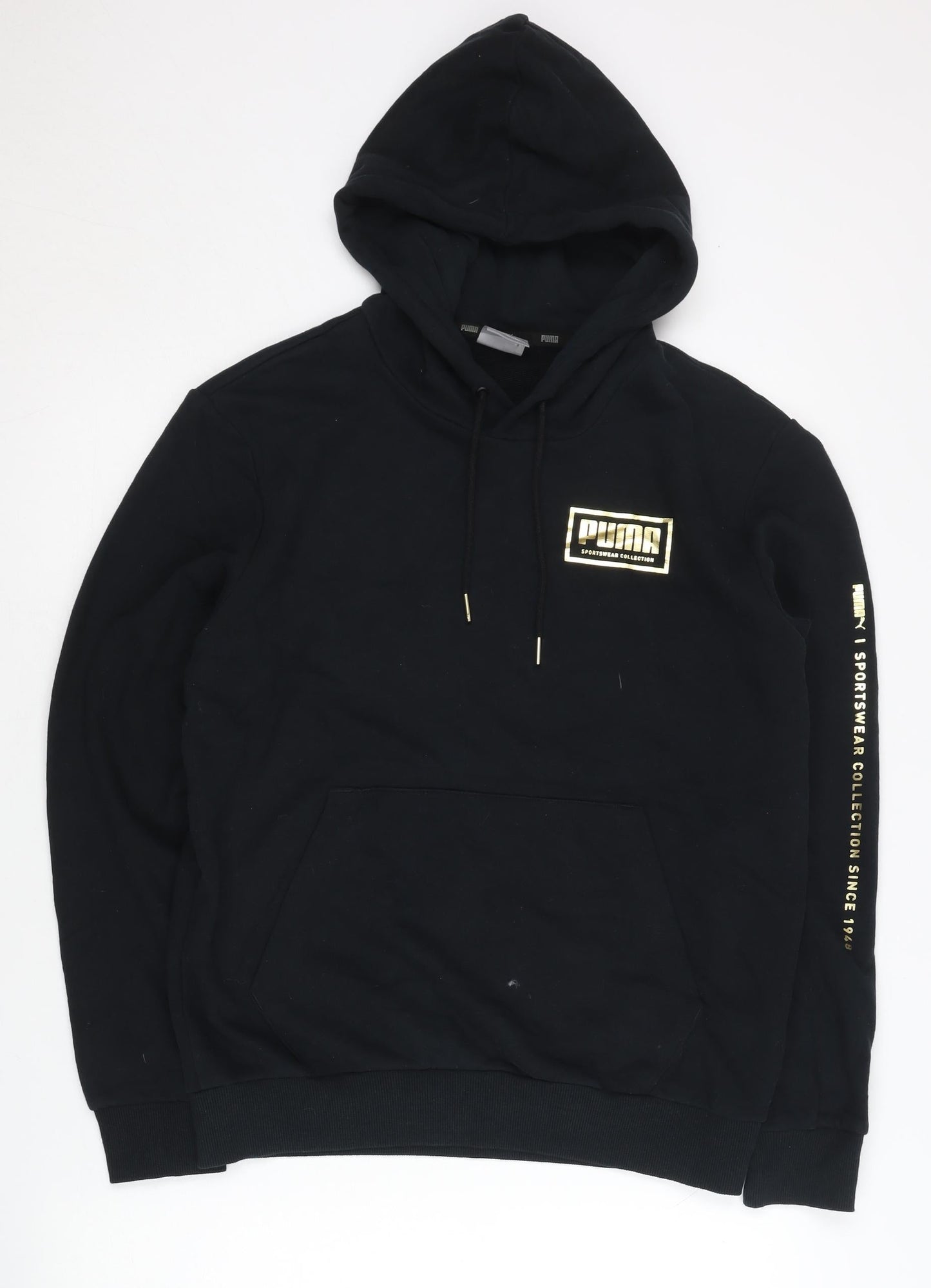 Mens UK Size S PUMA Black Pullover Hoodie