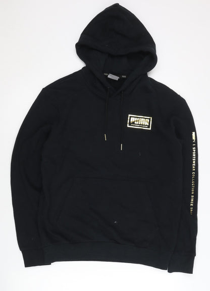 Mens UK Size S PUMA Black Pullover Hoodie