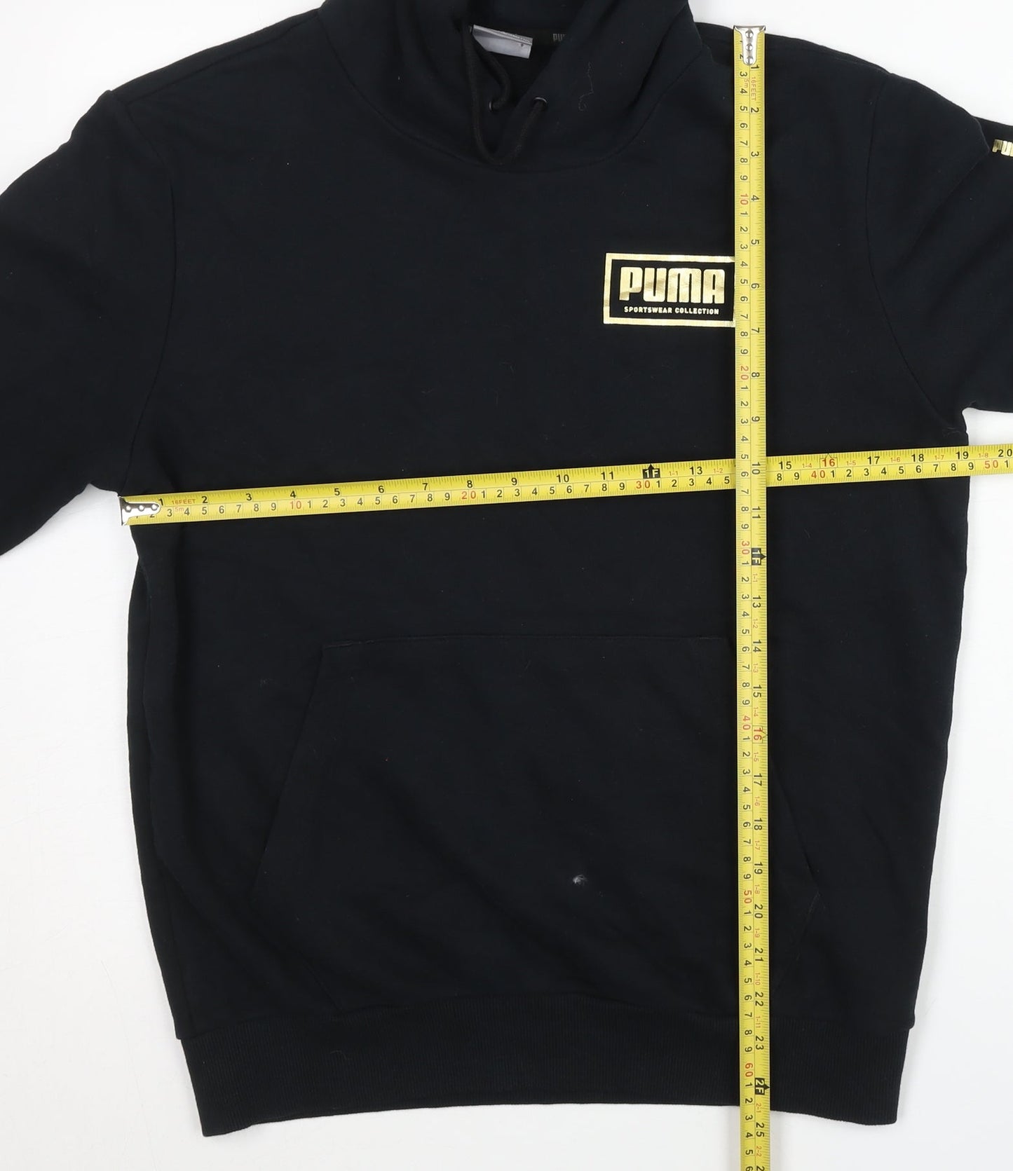 Mens UK Size S PUMA Black Pullover Hoodie