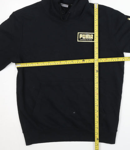 Mens UK Size S PUMA Black Pullover Hoodie