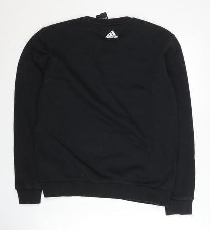 Adidas Men's Black M Pullover Sweatshirt Crew Neck Logo Sportswear
