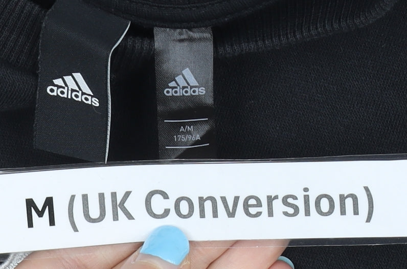 Adidas Men's Black M Pullover Sweatshirt Crew Neck Logo Sportswear