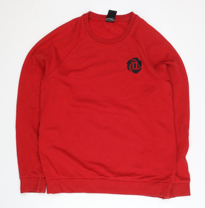 Mens UK Size L adidas Red Pullover Sweatshirt