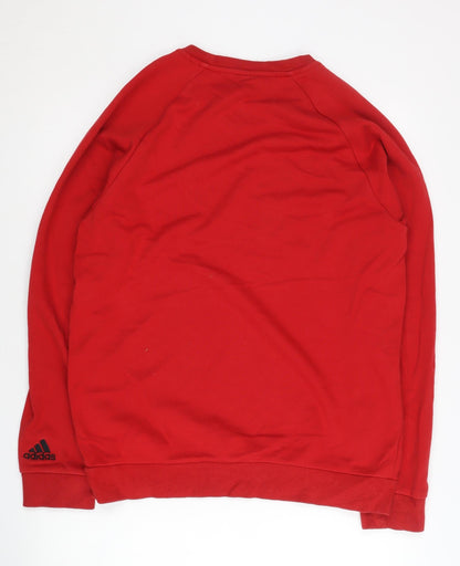Mens UK Size L adidas Red Pullover Sweatshirt