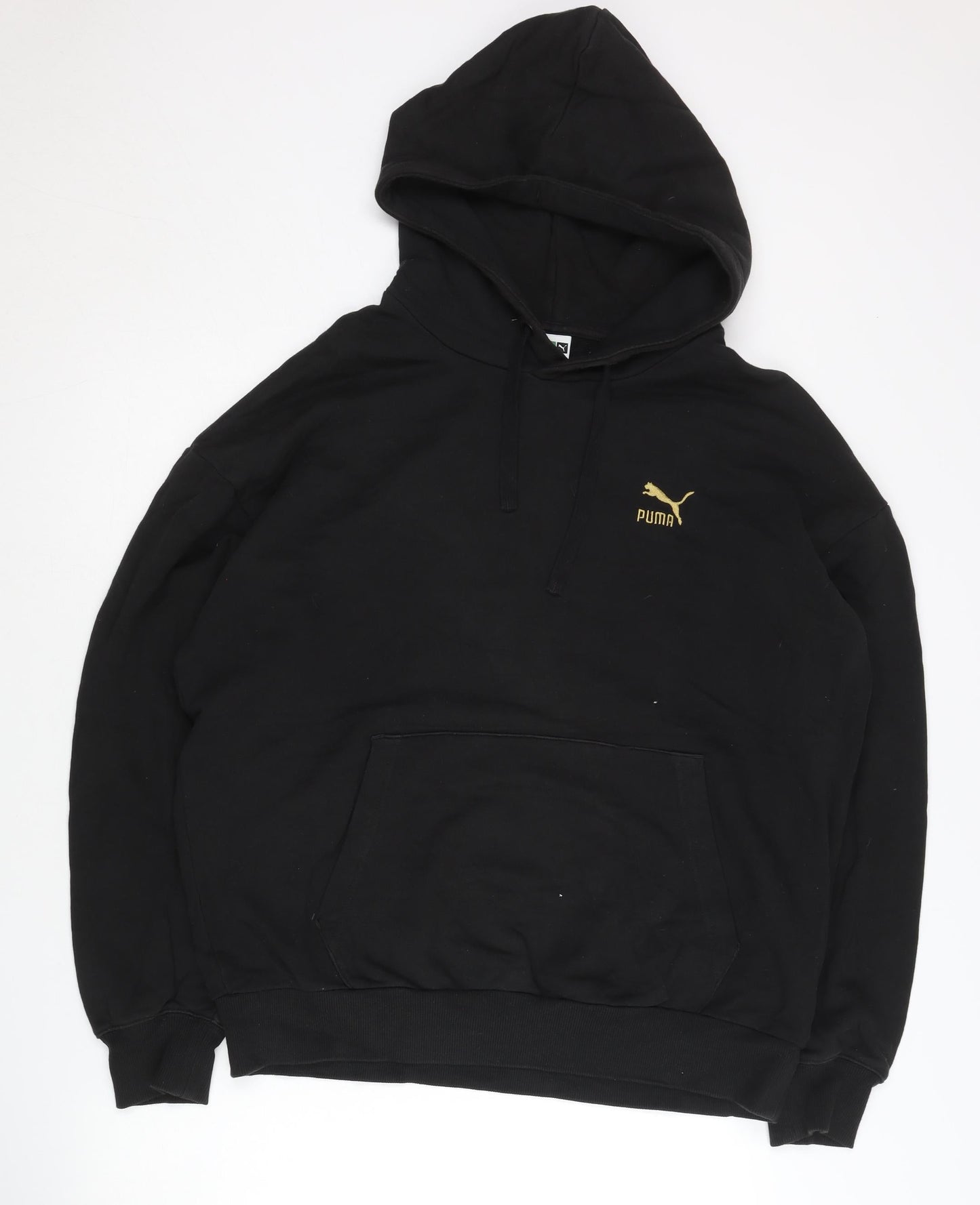 Mens UK Size M PUMA Black Pullover Hoodie