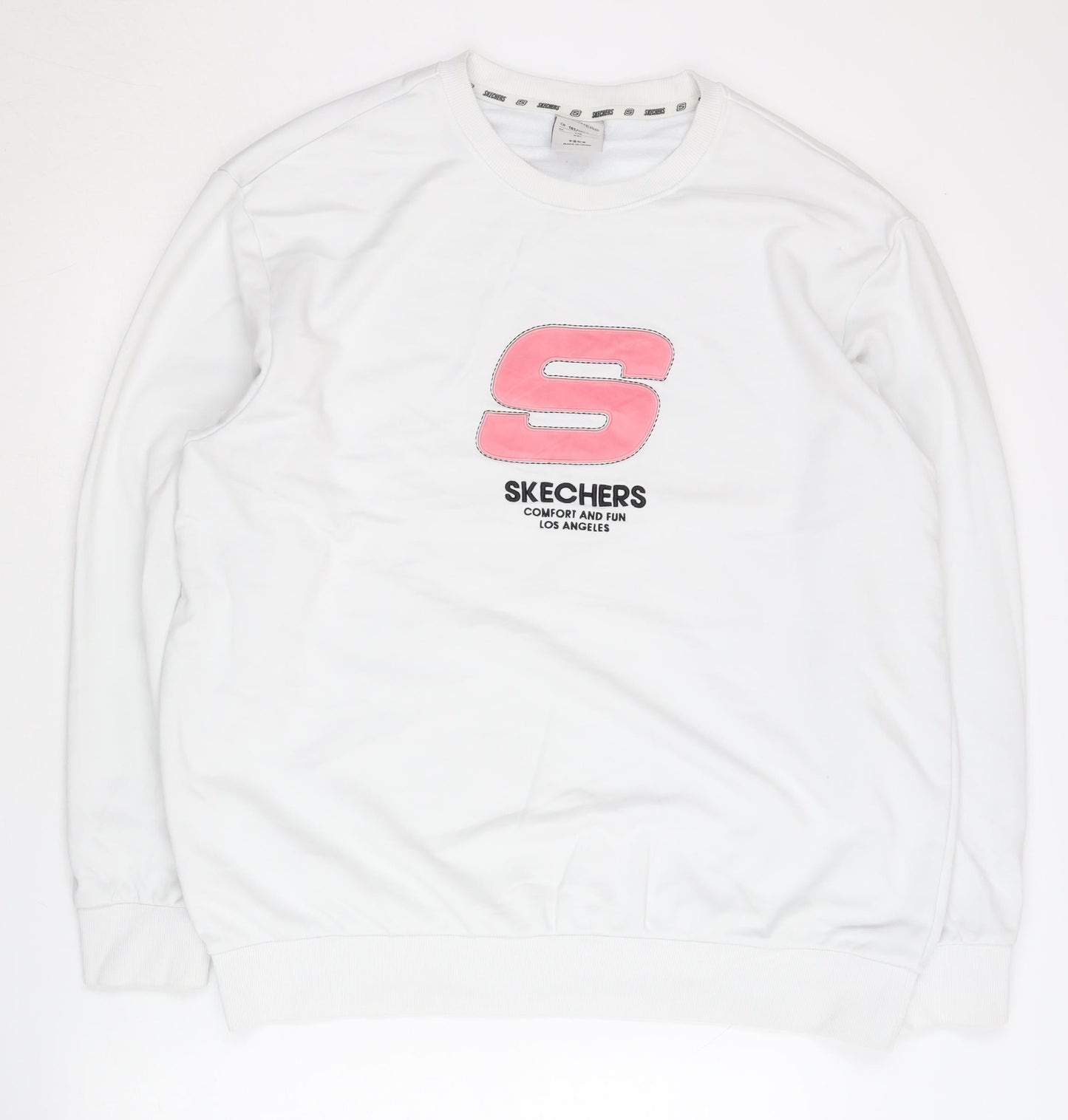 Mens UK Size L Skechers White Pullover Sweatshirt