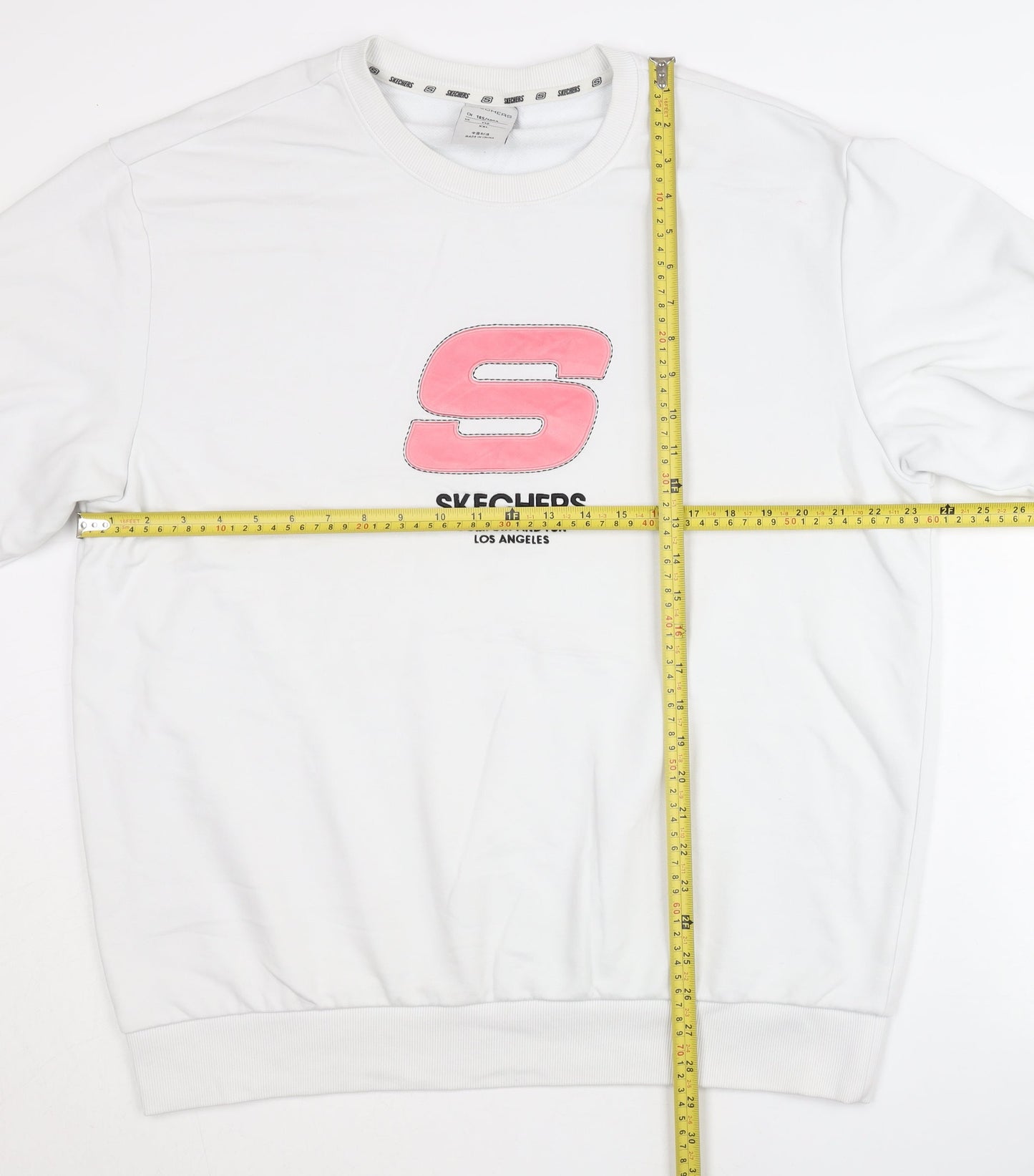 Mens UK Size L Skechers White Pullover Sweatshirt