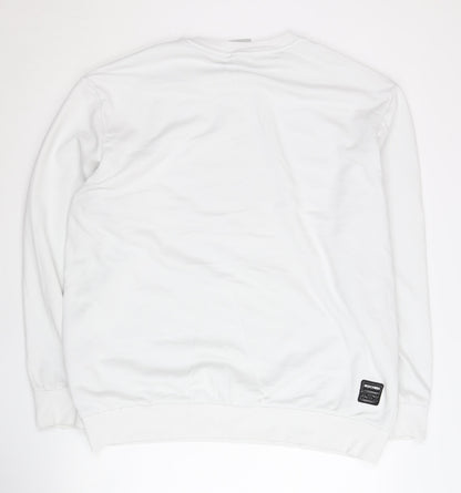 Mens UK Size L Skechers White Pullover Sweatshirt