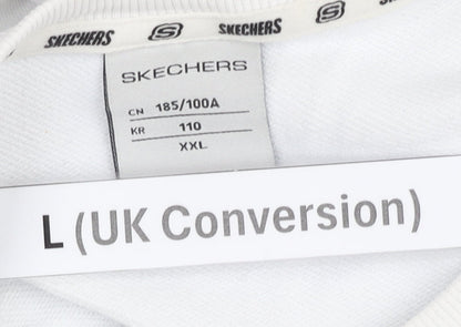 Mens UK Size L Skechers White Pullover Sweatshirt