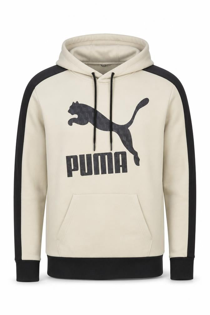 Mens UK Size S PUMA Beige Pullover Hoodie