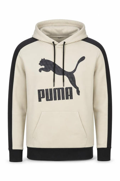 Mens UK Size S PUMA Beige Pullover Hoodie