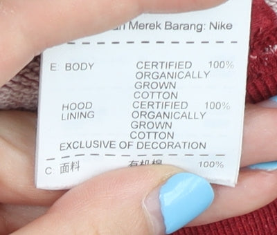 Nike Women's Red XL Pullover Hoodie 1/2 Zip Cotton Sportswear