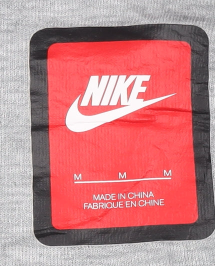 Nike Women’s Grey Pullover Hoodie M Hooded Zip Pockets Sportswear