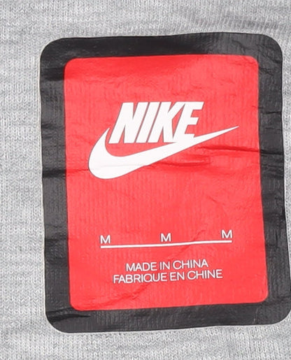 Nike Women’s Grey Pullover Hoodie M Hooded Zip Pockets Sportswear