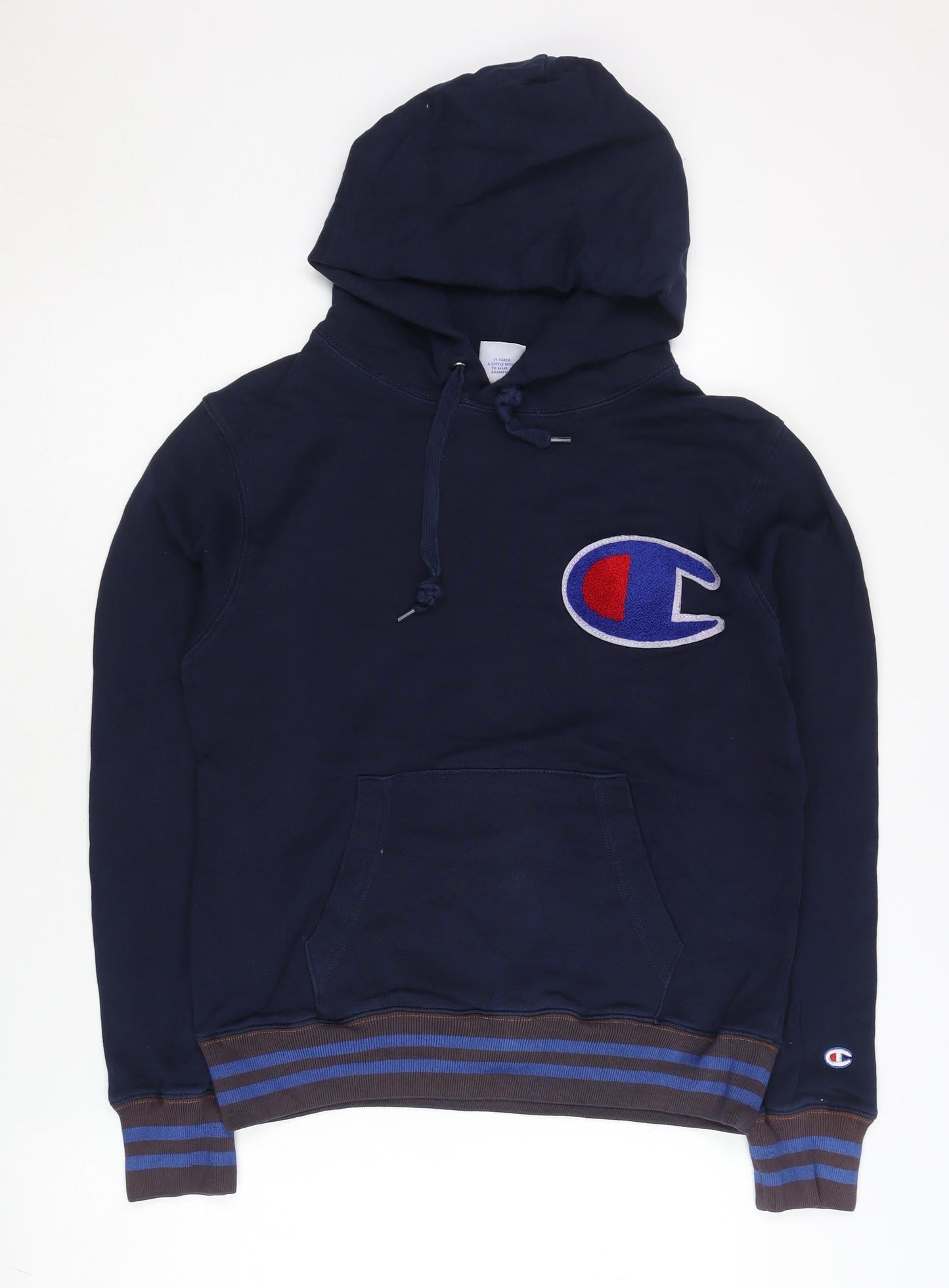 Mens UK Size S Champion Blue Pullover Hoodie