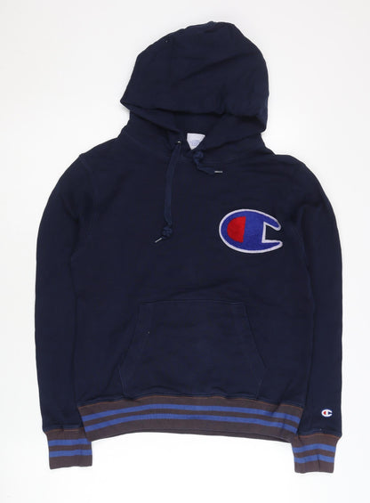 Mens UK Size S Champion Blue Pullover Hoodie