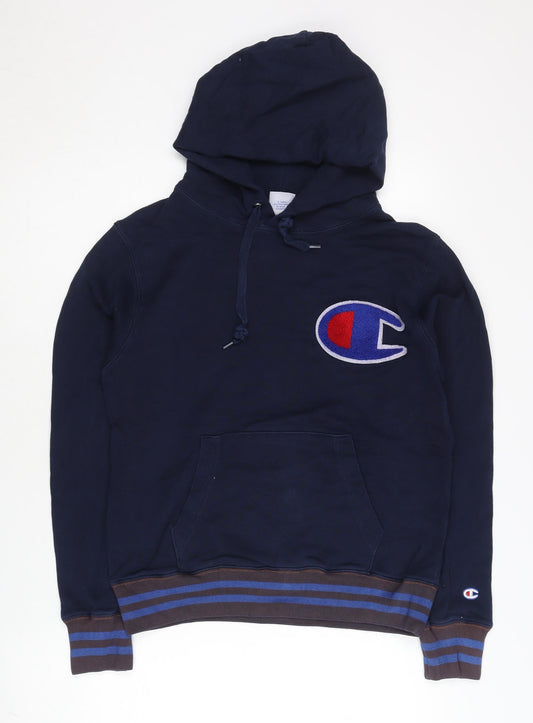 Mens UK Size S Champion Blue Pullover Hoodie