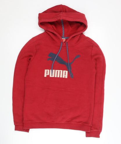 Mens UK Size M PUMA Red Pullover Hoodie