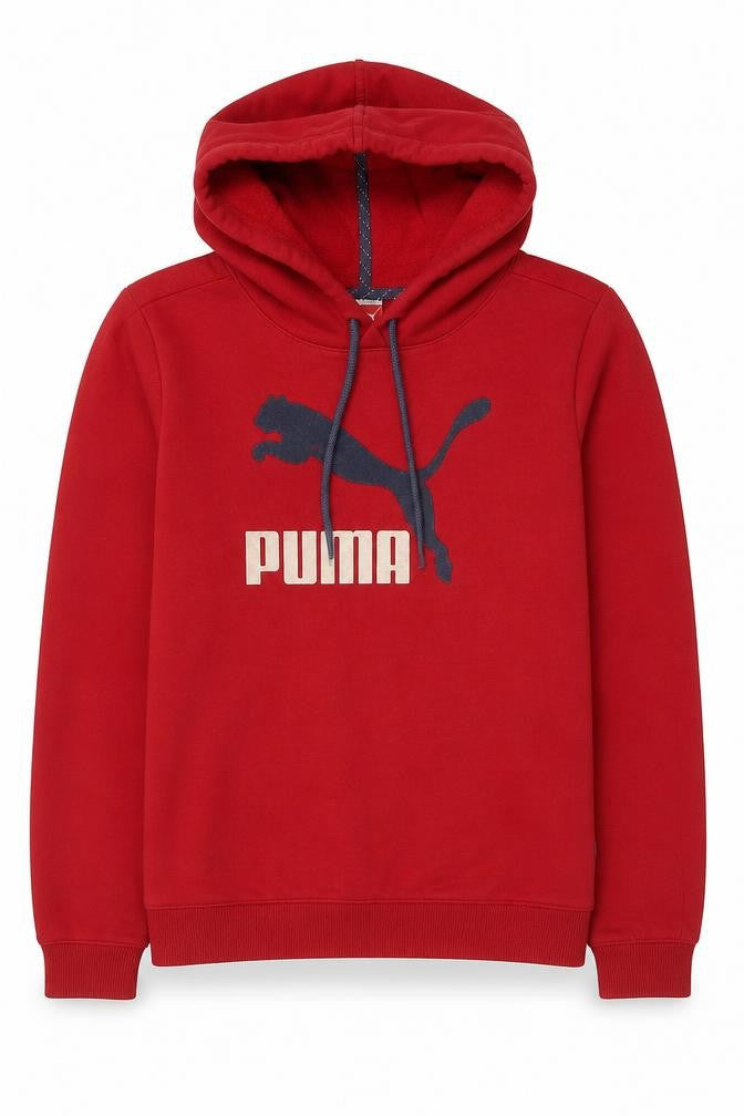 Mens UK Size M PUMA Red Pullover Hoodie