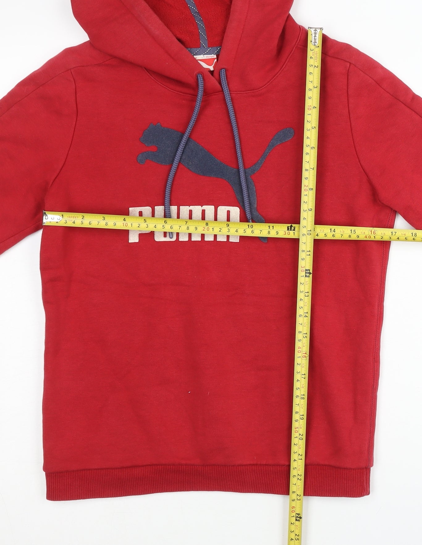 Mens UK Size M PUMA Red Pullover Hoodie