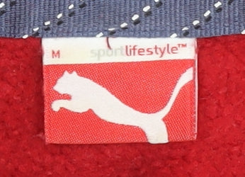 Mens UK Size M PUMA Red Pullover Hoodie