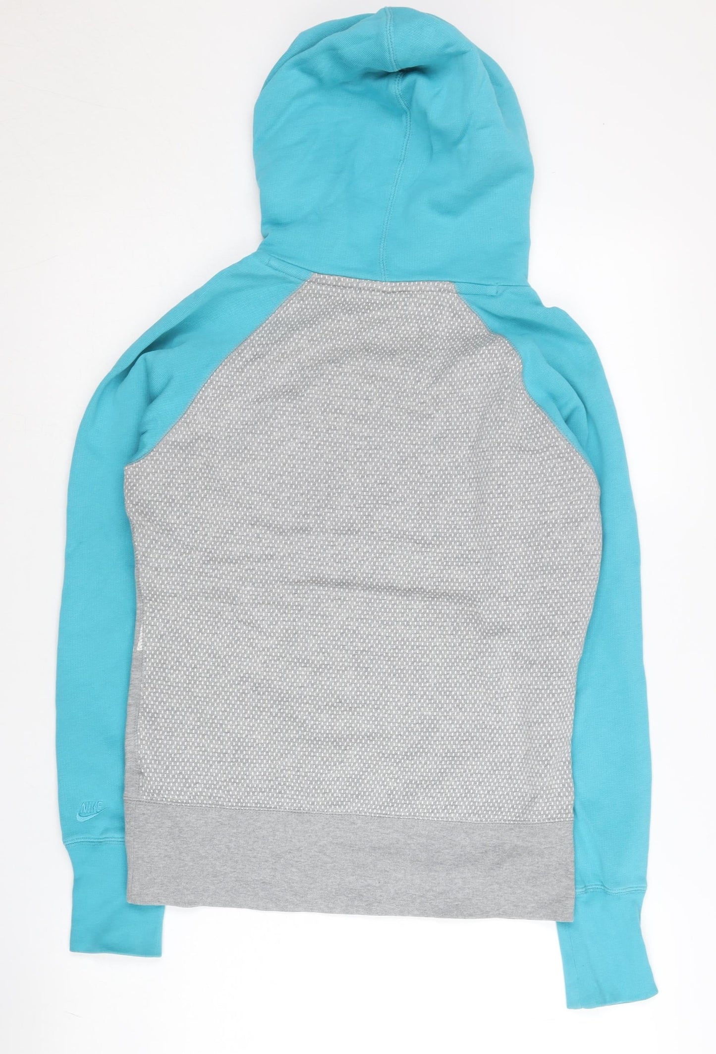 Nike Women’s Grey & Turquoise Pullover Hoodie M Raglan Sleeves