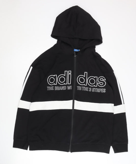 Adidas Women's Black XL Full Zip Hoodie with Logo Detail