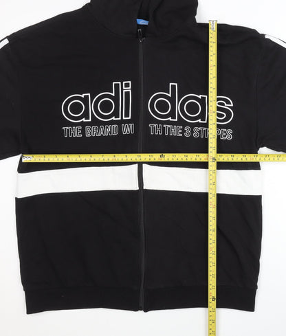 Adidas Women's Black XL Full Zip Hoodie with Logo Detail