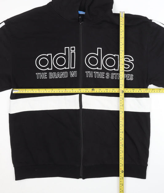 Adidas Women's Black XL Full Zip Hoodie with Logo Detail