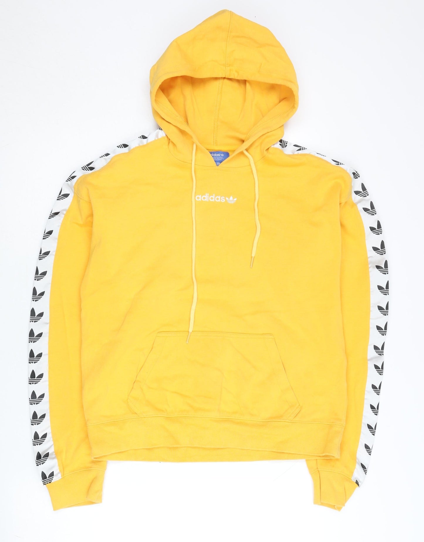 Mens UK Size S adidas Yellow Pullover Hoodie
