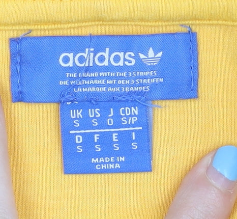 Mens UK Size S adidas Yellow Pullover Hoodie