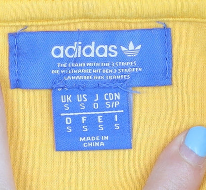 Mens UK Size S adidas Yellow Pullover Hoodie