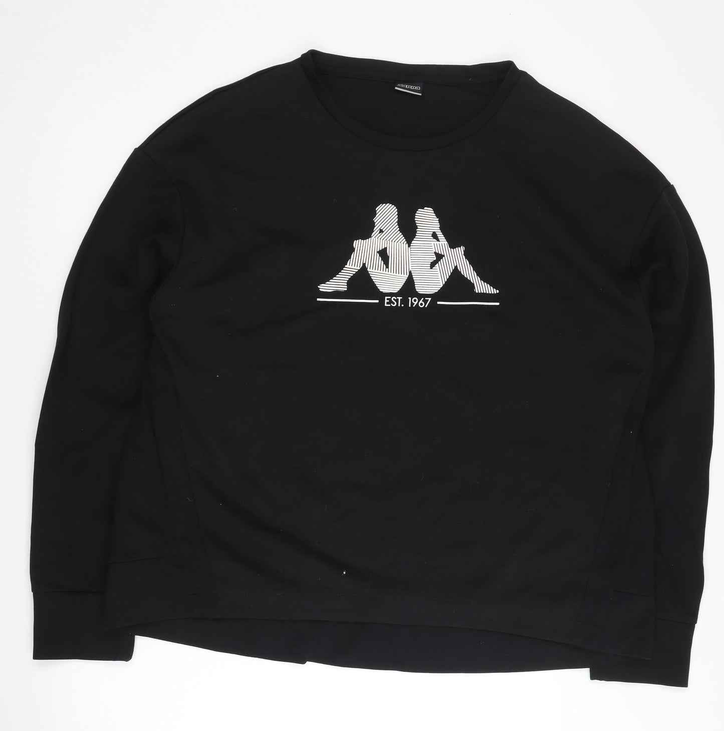 Kappa Women's Black 2XL Pullover Sweatshirt with Logo Print