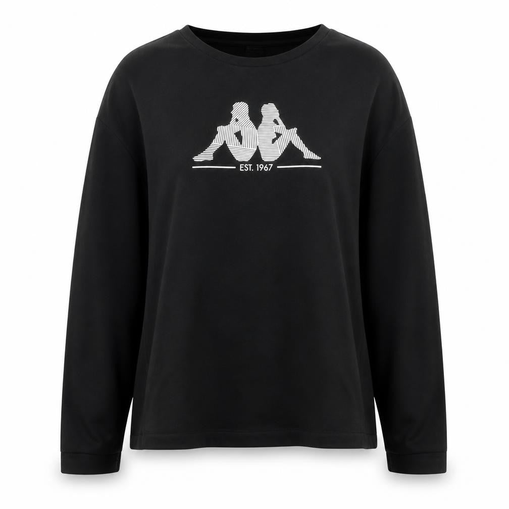 Womens UK Size 2XL Kappa Black Pullover Sweatshirt